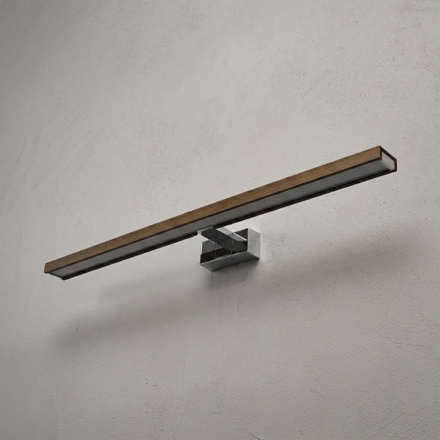 BRILAGI - LED kúpeľňové osvetlenie zrkadla WOODY MIRROR 3v1 LED/15W/230V 80 cm IP44 lesklý chróm/dub orech