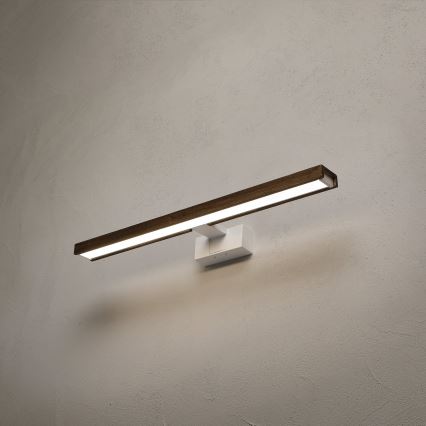 Brilagi - LED kúpeľňové osvetlenie zrkadla 3v1 WOODY MIRROR 3v1 LED/12W/230V 60 cm IP44 biela/dub orech