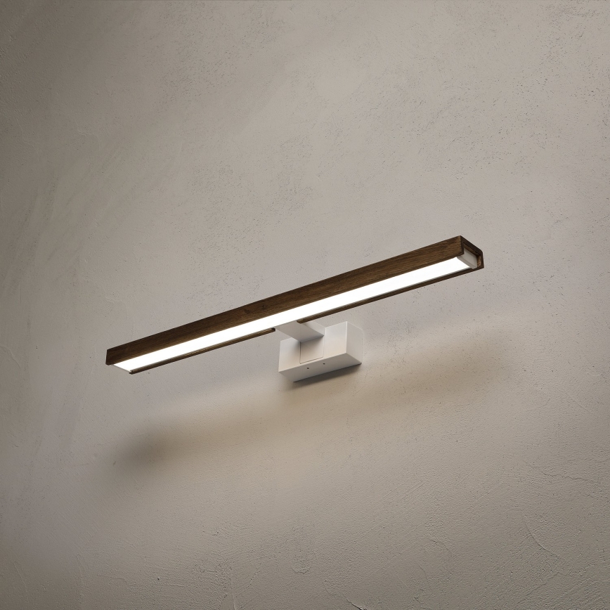 Brilagi - LED kúpeľňové osvetlenie zrkadla 3v1 WOODY MIRROR 3v1 LED/12W/230V 60 cm IP44 biela/dub orech