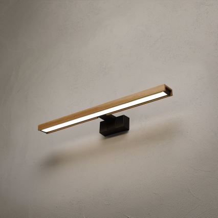 Brilagi - LED osvetlenie kúpeľňového zrkadla 3v1 WOODY MIRROR LED/12W/230V 60 cm IP44 čierna/dub