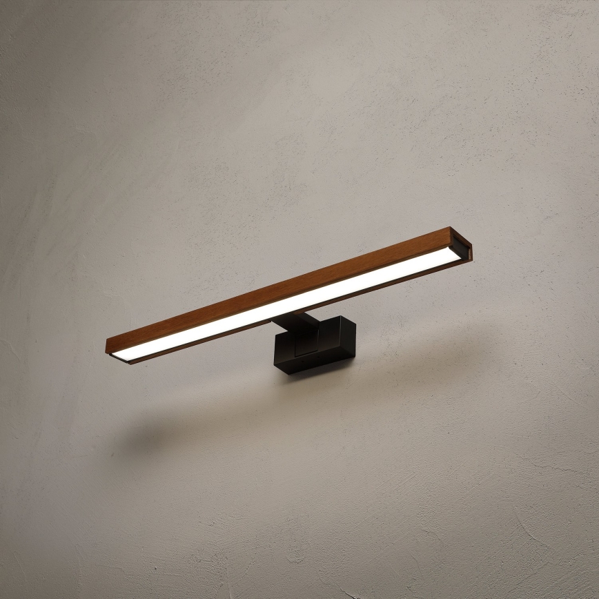 BRILAGI - LED kúpeľňové osvetlenie zrkadla 3v1 WOODY MIRROR LED/12W/230V 60 cm IP44 čierna/dub čerešňa