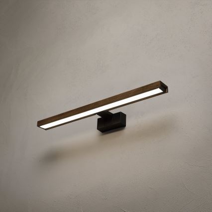 Brilagi - LED osvetlenie kúpeľňového zrkadla 3v1 WOODY MIRROR LED/12W/230V IP44 čierna/dub orech
