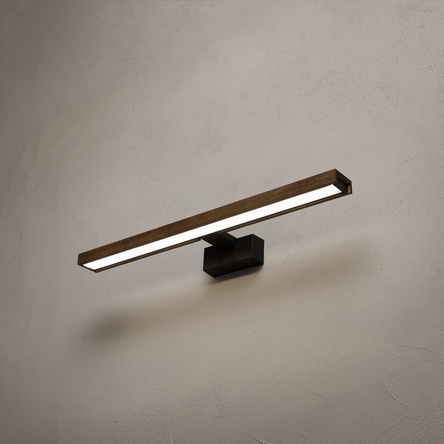 Brilagi - LED osvetlenie kúpeľňového zrkadla 3v1 WOODY MIRROR LED/12W/230V IP44 čierna/dub orech