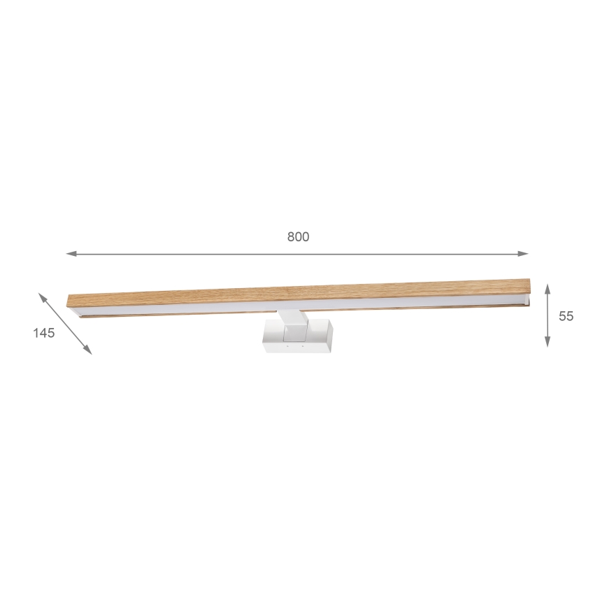 Brilagi - Kúpeľňové LED osvetlenie zrkadla 3 v 1 WOODY MIRROR LED/15W/230V 80 cm IP44 biela/dub