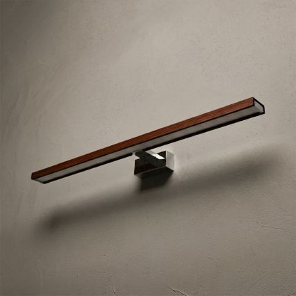 BRILAGI - LED Kúpeľňové osvetlenie zrkadla 3v1 WOODY MIRROR LED/15W/230V 80 cm IP44 lesklý chróm/dub čerešňa