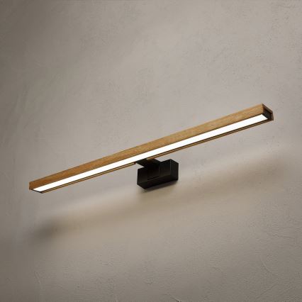 Brilagi - LED kúpeľňové osvetlenie zrkadla 3v1 WOODY MIRROR LED/15W/230V 80 cm IP44 čierna/dub