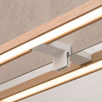Brilagi - LED kúpeľňové osvetlenie na zrkadlo 3v1 WOODY MIRROR LED/8W/230V 40 cm IP44 biela/dub