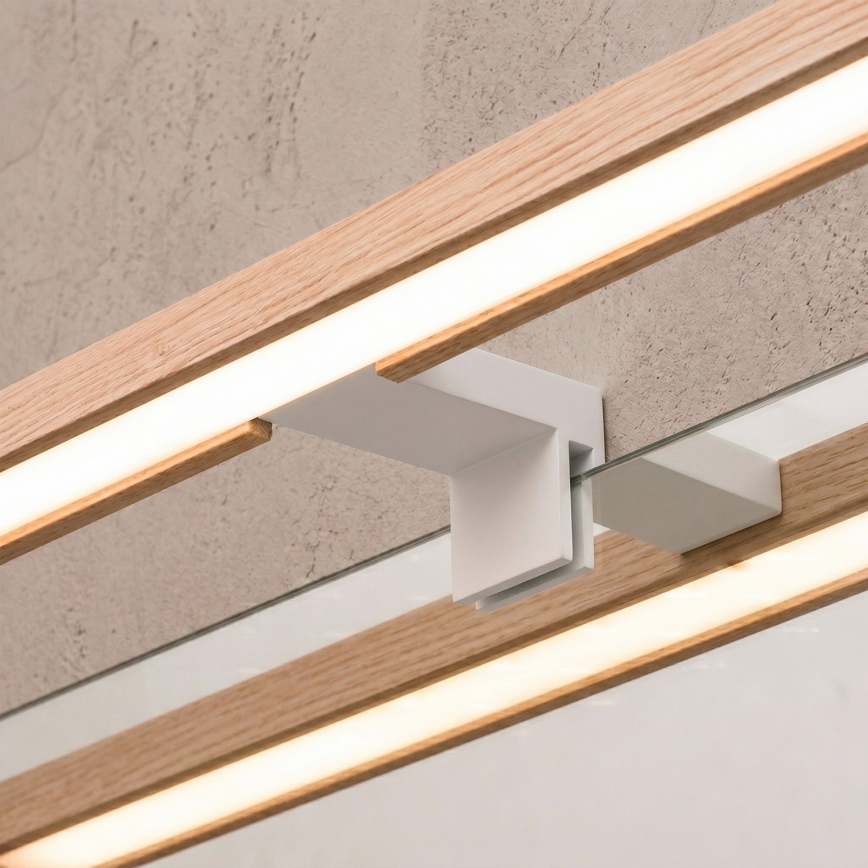 Brilagi - LED kúpeľňové osvetlenie na zrkadlo 3v1 WOODY MIRROR LED/8W/230V 40 cm IP44 biela/dub