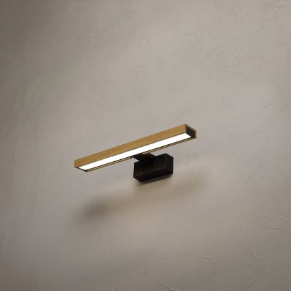 Brilagi - LED osvetlenie zrkadla do kúpeľne 3v1 WOODY MIRROR LED/8W/230V IP44 čierna/dub