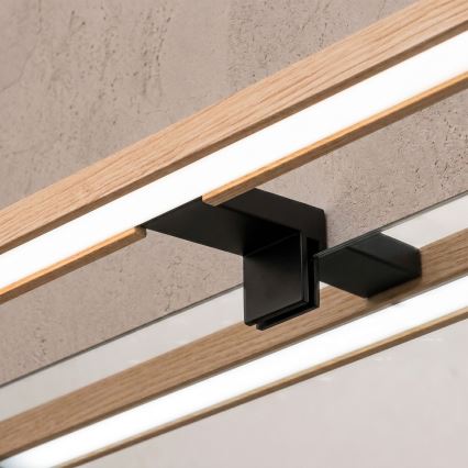 Brilagi - LED osvetlenie zrkadla do kúpeľne 3v1 WOODY MIRROR LED/8W/230V IP44 čierna/dub