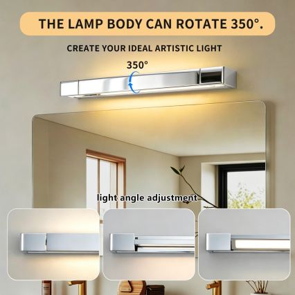 BRILAGI - LED kúpeľňové osvetlenie zrkadla AQUA LINE LED/12W/230V 45 cm IP44 lesklý chróm CRI 90