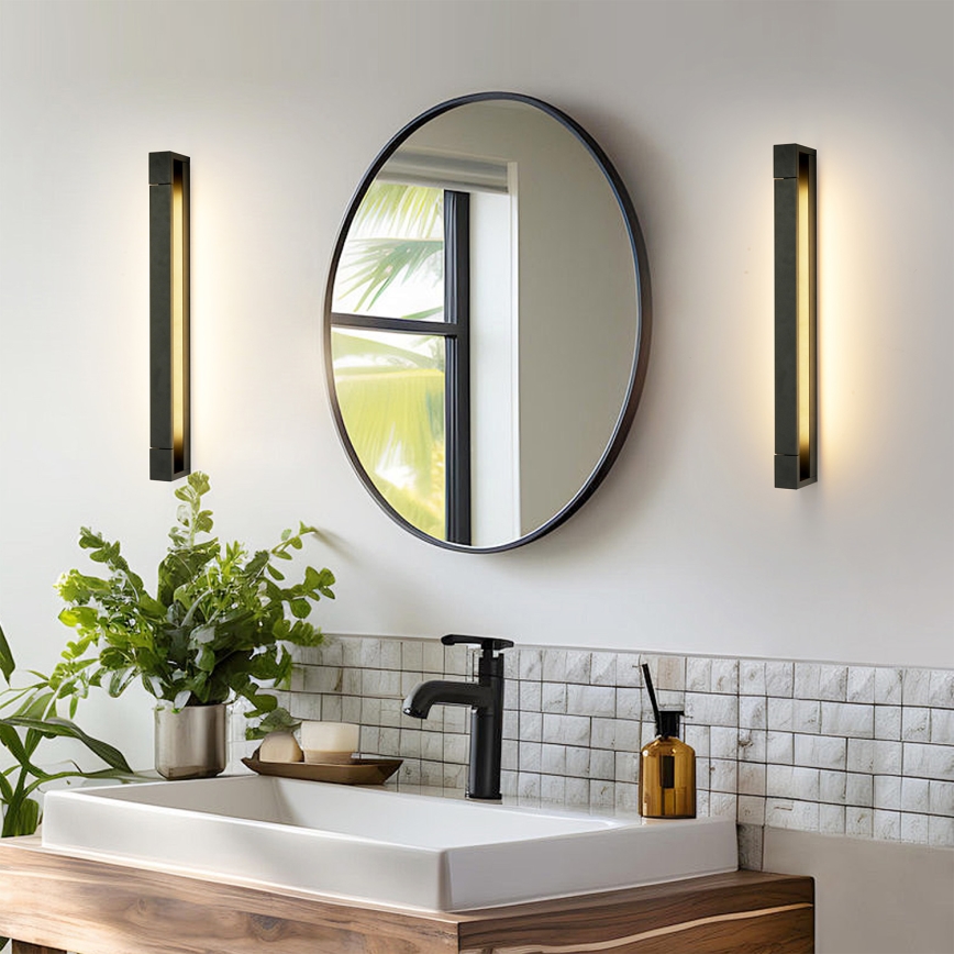 Brilagi - LED kúpeľňové osvetlenie na zrkadlo AQUA LINE LED/18W/230V 60 cm IP44 čierne CRI 90