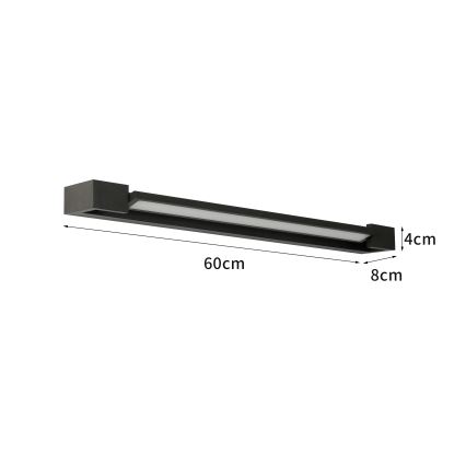 Brilagi - LED kúpeľňové osvetlenie na zrkadlo AQUA LINE LED/18W/230V 60 cm IP44 čierne CRI 90