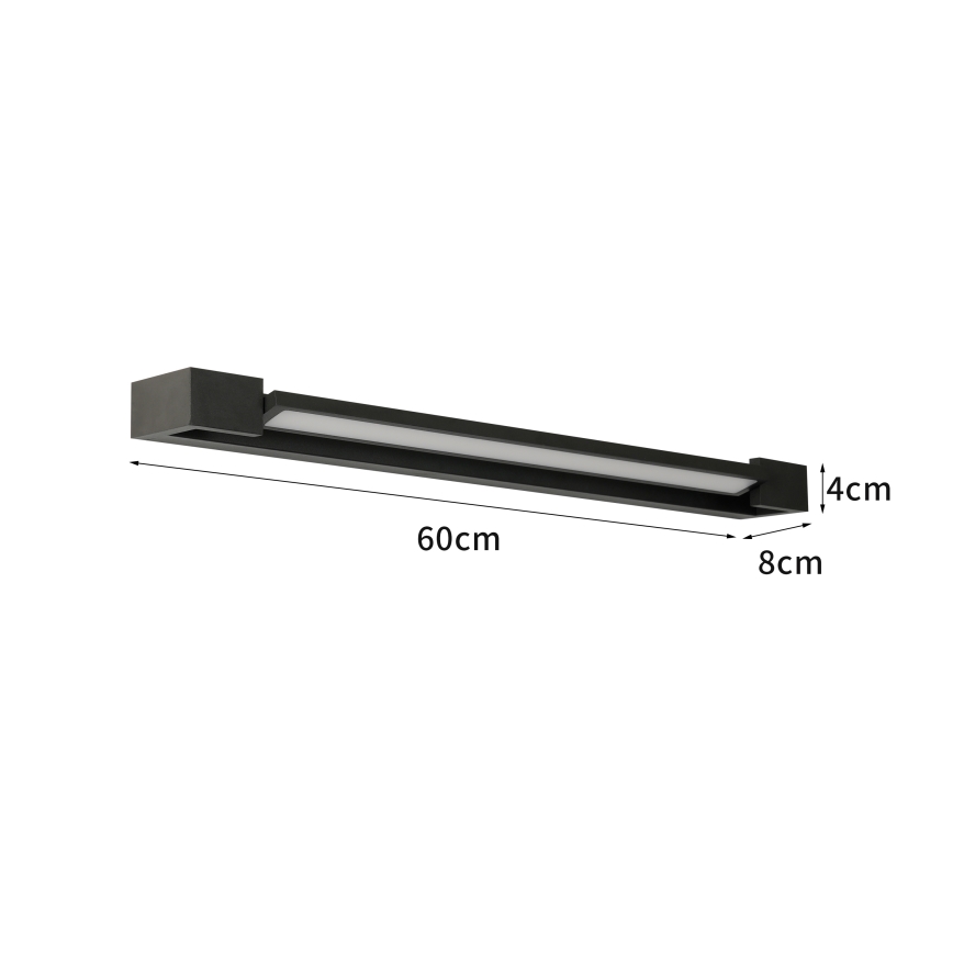 Brilagi - LED kúpeľňové osvetlenie na zrkadlo AQUA LINE LED/18W/230V 60 cm IP44 čierne CRI 90