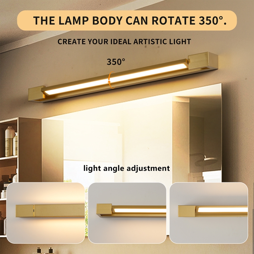Brilagi - LED kúpeľňové osvetlenie zrkadla AQUA LINE LED/18W/230V 60 cm IP44 zlaté CRI 90