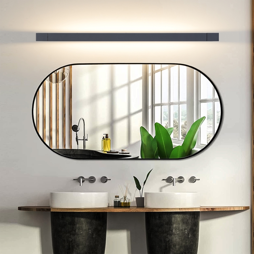 Brilagi - LED kúpeľňové osvetlenie zrkadla AQUA LINE LED/24W/230V 90 cm IP44 čierna CRI 90