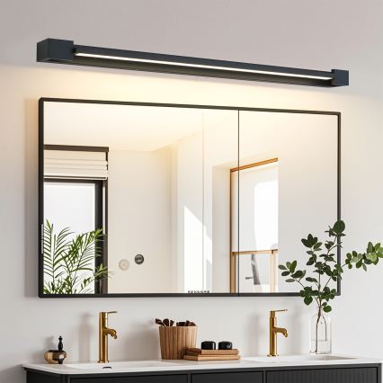 Brilagi - LED kúpeľňové osvetlenie zrkadla AQUA LINE LED/24W/230V 90 cm IP44 čierna CRI 90