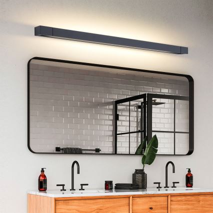 Brilagi - LED kúpeľňové osvetlenie zrkadla AQUA LINE LED/24W/230V 90 cm IP44 čierna CRI 90