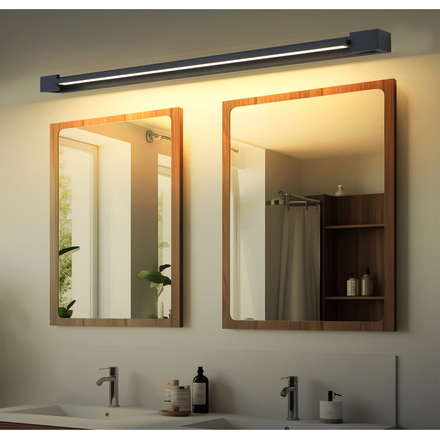 Brilagi - LED osvetlenie kúpeľňového zrkadla AQUA LINE LED/36W/230V 120 cm IP44 čierna CRI 90