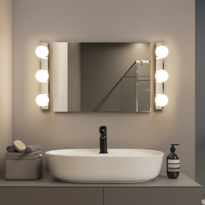 Brilagi - LED osvetlenie zrkadla do kúpeľne HOLLYWOOD 3xLED/3W/230V 39 cm IP44 lesklý chróm