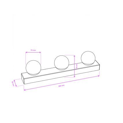 Brilagi - LED osvetlenie zrkadla do kúpeľne HOLLYWOOD 3xLED/3W/230V 39 cm IP44 lesklý chróm