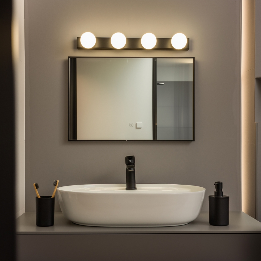 Brilagi - LED osvetlenie zrkadla do kúpeľne HOLLYWOOD 4xLED/3W/230V 53 cm IP44 čierne