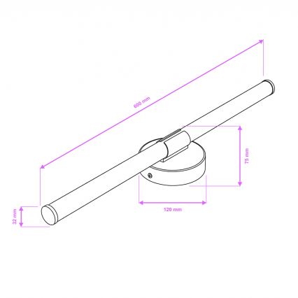 Brilagi - LED kúpeľňové osvetlenie zrkadla LARA LED/10W/230V 60 cm IP44 čierne