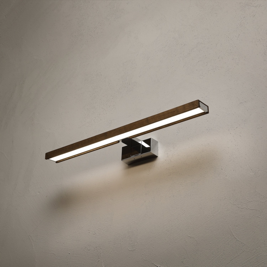 Brilagi - LED Kúpeľňové osvetlenie zrkadla WOODY MIRROR 3v1 LED/12W/230V 60 cm IP44 lesklý chróm/dub orech