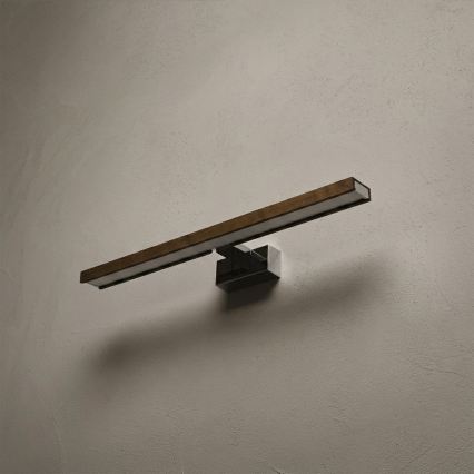 Brilagi - LED Kúpeľňové osvetlenie zrkadla WOODY MIRROR 3v1 LED/12W/230V 60 cm IP44 lesklý chróm/dub orech