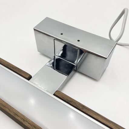 Brilagi - LED Kúpeľňové osvetlenie zrkadla WOODY MIRROR 3v1 LED/12W/230V 60 cm IP44 lesklý chróm/dub orech