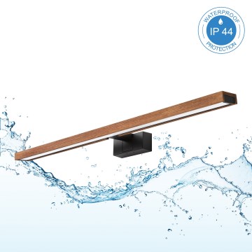 Brilagi - LED kúpeľňové osvetlenie zrkadla WOODY MIRROR 3v1 LED/15W/230V 80 cm IP44 čierna/dub čerešňa