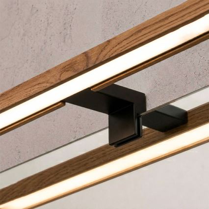 Brilagi - LED kúpeľňové osvetlenie zrkadla WOODY MIRROR 3v1 LED/15W/230V 80 cm IP44 čierna/dub čerešňa
