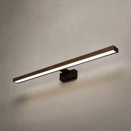 Brilagi - LED osvetlenie kúpeľňového zrkadla WOODY MIRROR 3v1 LED/15W/230V 80 cm IP44 čierna/dub orech