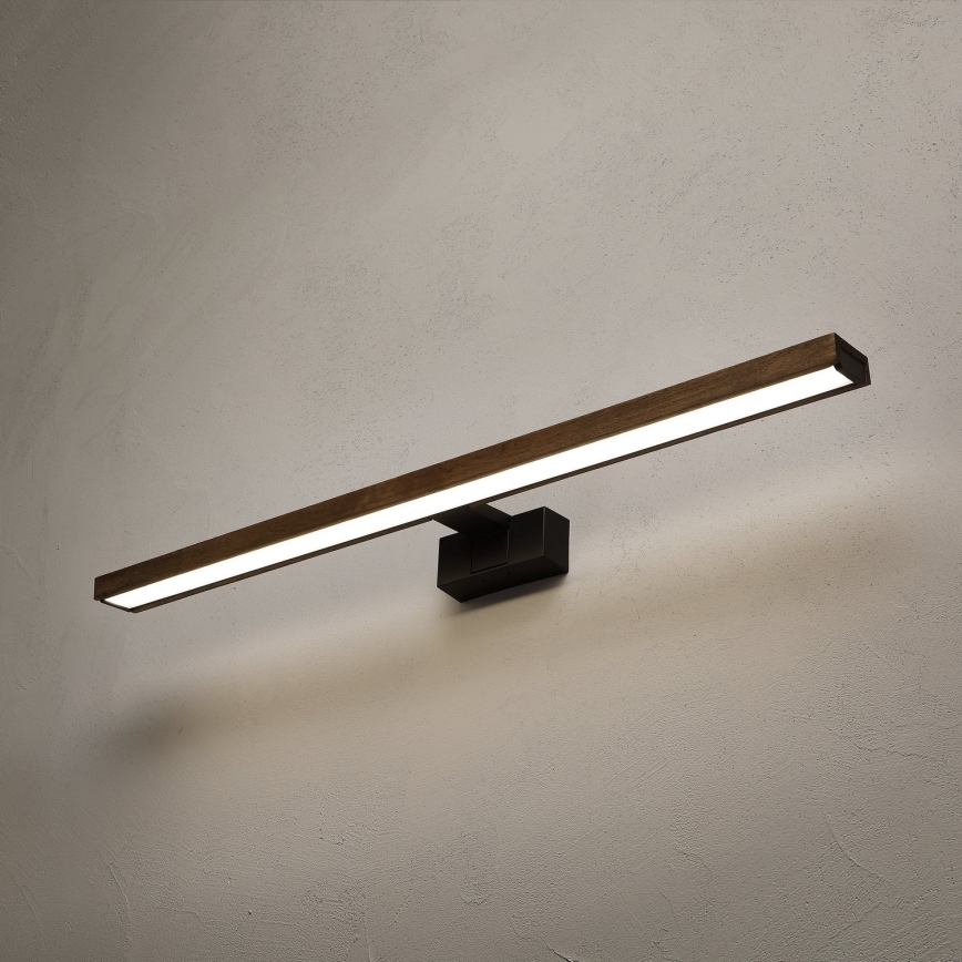 Brilagi - LED osvetlenie kúpeľňového zrkadla WOODY MIRROR 3v1 LED/15W/230V 80 cm IP44 čierna/dub orech