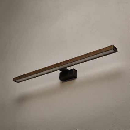 Brilagi - LED osvetlenie kúpeľňového zrkadla WOODY MIRROR 3v1 LED/15W/230V 80 cm IP44 čierna/dub orech