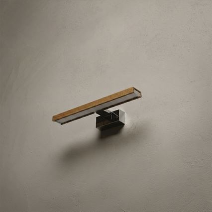 Brilagi - LED kúpeľňové osvetlenie zrkadla WOODY MIRROR 3v1 LED/8W/230V 40 cm IP44 lesklý chróm/dub