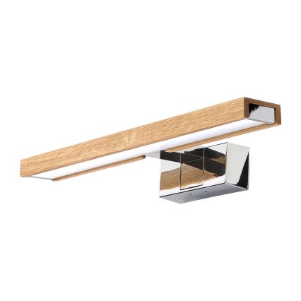 Brilagi - LED kúpeľňové osvetlenie zrkadla WOODY MIRROR 3v1 LED/8W/230V 40 cm IP44 lesklý chróm/dub