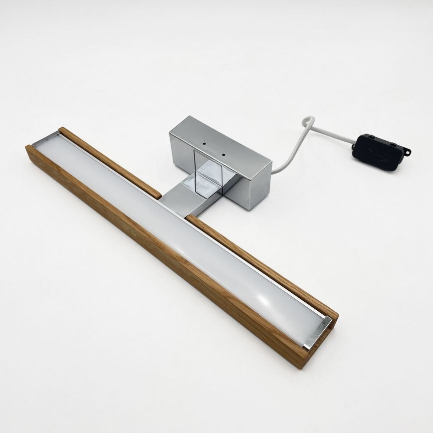 Brilagi - LED kúpeľňové osvetlenie zrkadla WOODY MIRROR 3v1 LED/8W/230V 40 cm IP44 lesklý chróm/dub