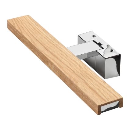 Brilagi - LED kúpeľňové osvetlenie zrkadla WOODY MIRROR 3v1 LED/8W/230V 40 cm IP44 lesklý chróm/dub