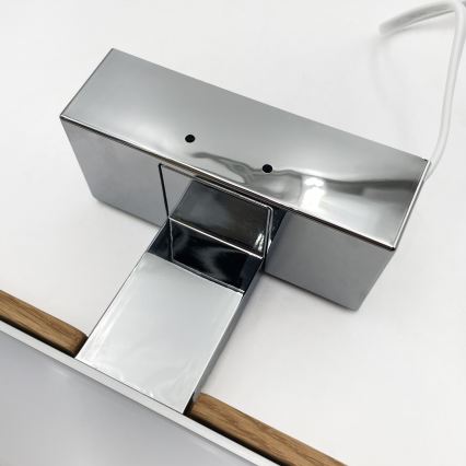 Brilagi - LED kúpeľňové osvetlenie zrkadla WOODY MIRROR 3v1 LED/8W/230V 40 cm IP44 lesklý chróm/dub