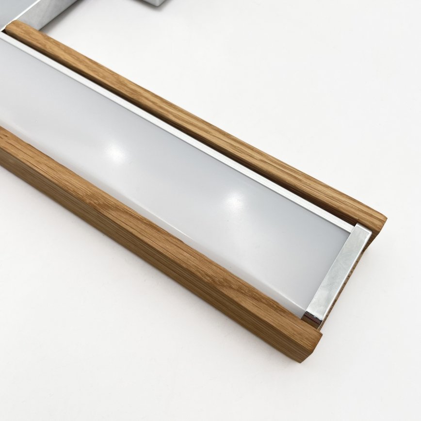 Brilagi - LED kúpeľňové osvetlenie zrkadla WOODY MIRROR 3v1 LED/8W/230V 40 cm IP44 lesklý chróm/dub