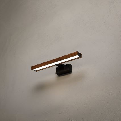 Brilagi - LED kúpeľňové osvetlenie zrkadla WOODY MIRROR 3v1 LED/8W/230V 40 cm IP44 čierna/dub