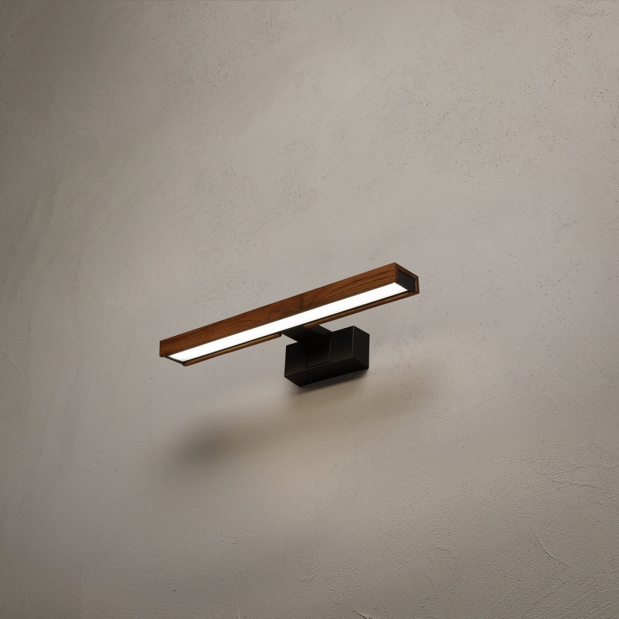 Brilagi - LED kúpeľňové osvetlenie zrkadla WOODY MIRROR 3v1 LED/8W/230V 40 cm IP44 čierna/dub