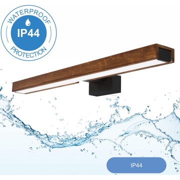 Brilagi - LED Kúpeľňové osvetlenie zrkadla WOODY MIRROR LED/12W/230V 60 cm IP44 dub čerešňa/čierna