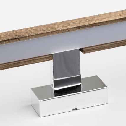 Brilagi - LED Kúpeľňové osvetlenie zrkadla WOODY MIRROR LED/12W/230V 60 cm IP44 dub orech/lesklý chróm