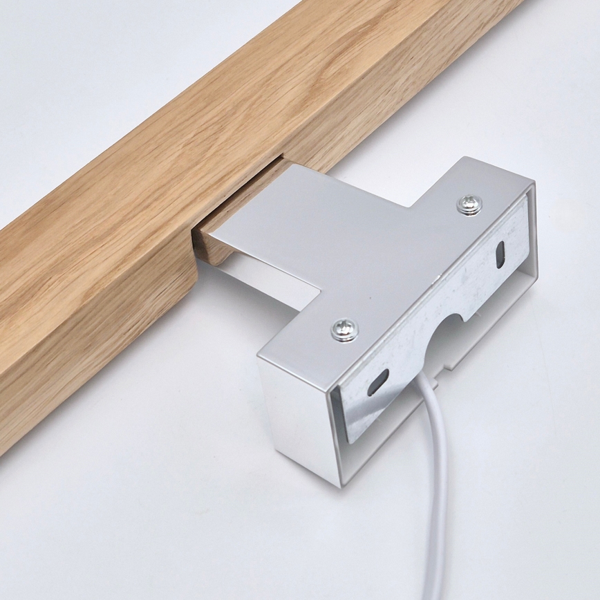 Brilagi - LED Kúpeľňové osvetlenie zrkadla WOODY MIRROR LED/12W/230V 60 cm IP44 dub/lesklý chróm