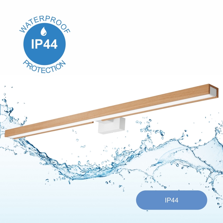 Brilagi - LED Kúpeľňové osvetlenie zrkadla WOODY MIRROR LED/15W/230V 90 cm IP44 dub/biela