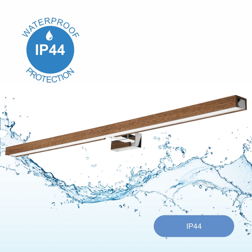 Brilagi - LED Kúpeľňové osvetlenie zrkadla WOODY MIRROR LED/15W/230V 90 cm IP44 dub čerešňa/lesklý chróm