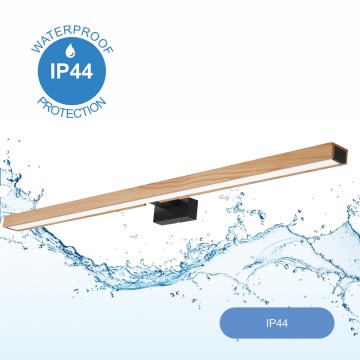 Brilagi - LED Kúpeľňové osvetlenie zrkadla WOODY MIRROR LED/15W/230V 90 cm IP44 dub/čierna
