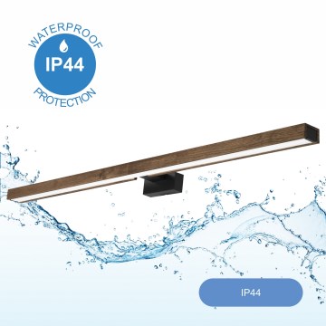Brilagi - LED Kúpeľňové osvetlenie zrkadla WOODY MIRROR LED/15W/230V 90 cm IP44 dub orech/čierna